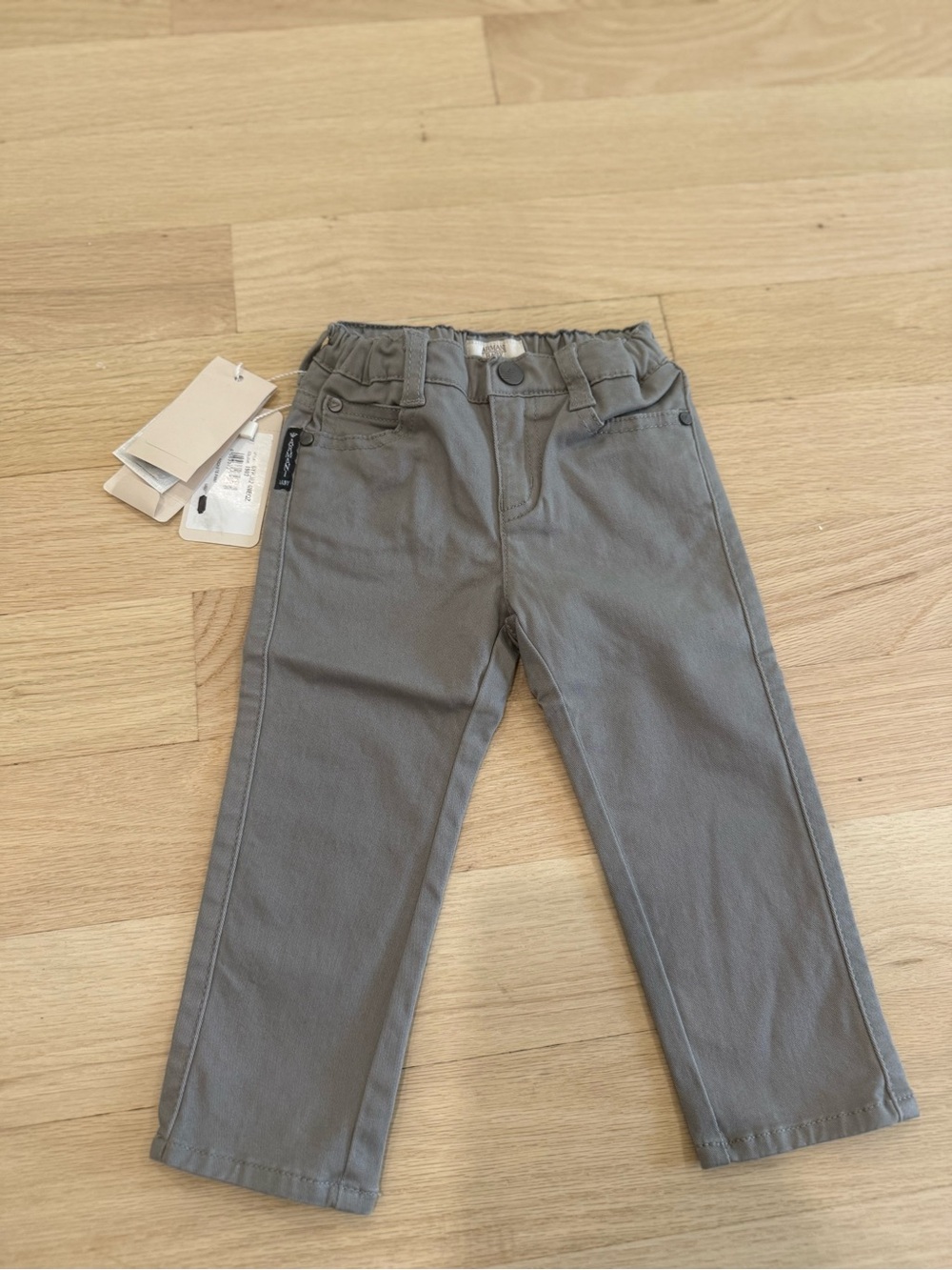 Giorgio Armani Kids Gray Straight-Leg Cotton Pants